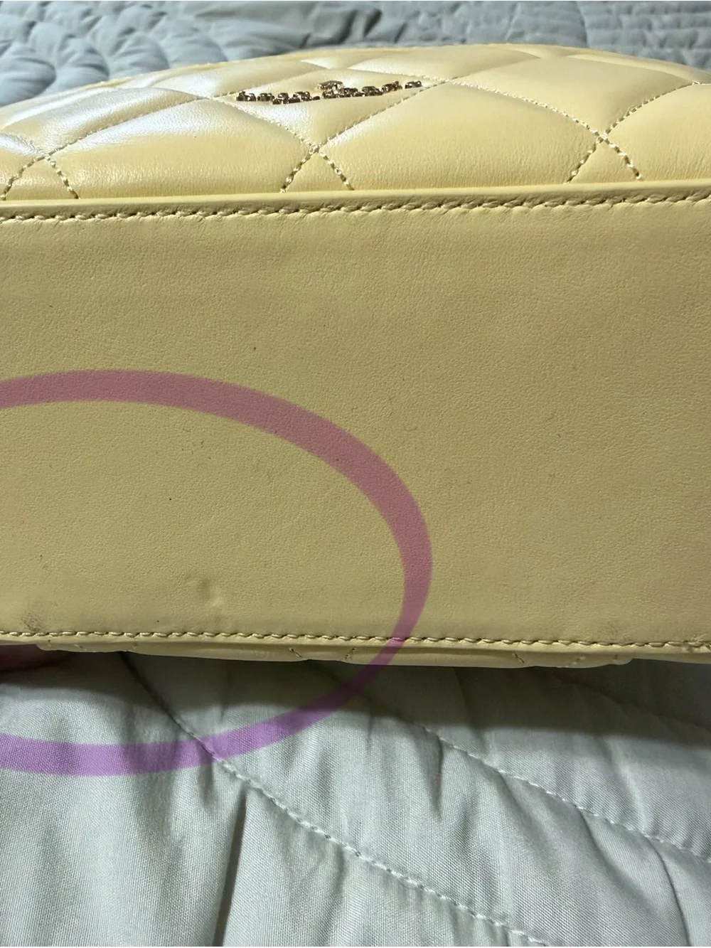 kate spade Quilted Lemon Yellow Top-Handle Cosmetic Case - Picture 4 of 14
